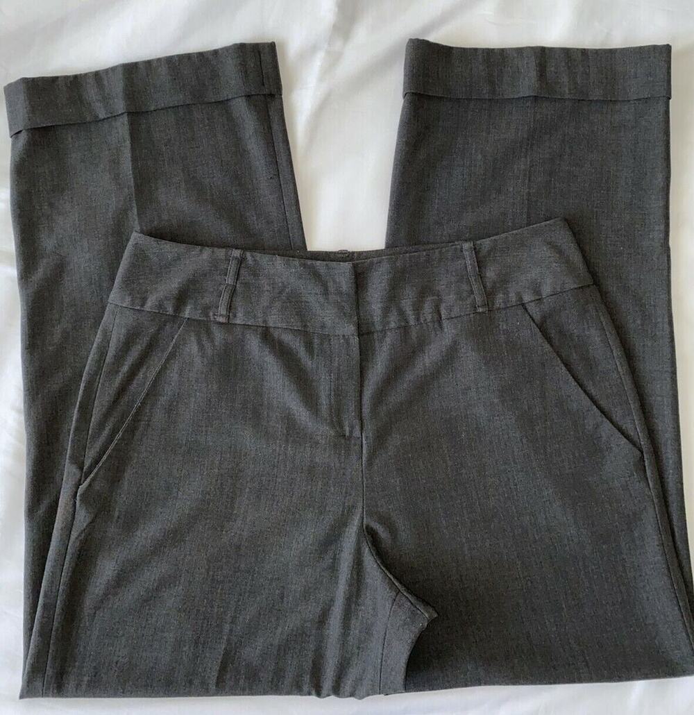 Larry Levine Dress Pants Gray Womens Size 14 High Waisted Cuff